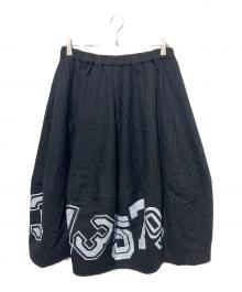 BLACK COMME des GARCONS（ブラックコムデギャルソン）の古着「ナンバリングプリントウールスカート」｜ブラック