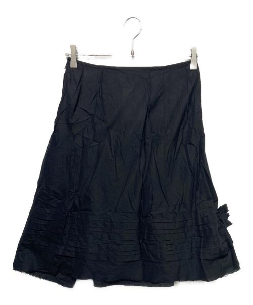 tricot COMME des GARCONS（トリココムデギャルソン）tricot COMME des GARCONS (トリココムデギャルソン) フラワーデザインフリルフレアスカート ブラック サイズ:Sの古着・服飾アイテム