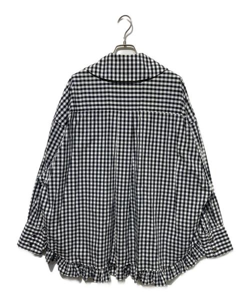 COMME des GARCONS GIRL（コムデギャルソンガール）COMME des GARCONS GIRL (コムデギャルソンガール) 丸襟チェックシャツ ホワイト×ブラック サイズ:Sの古着・服飾アイテム