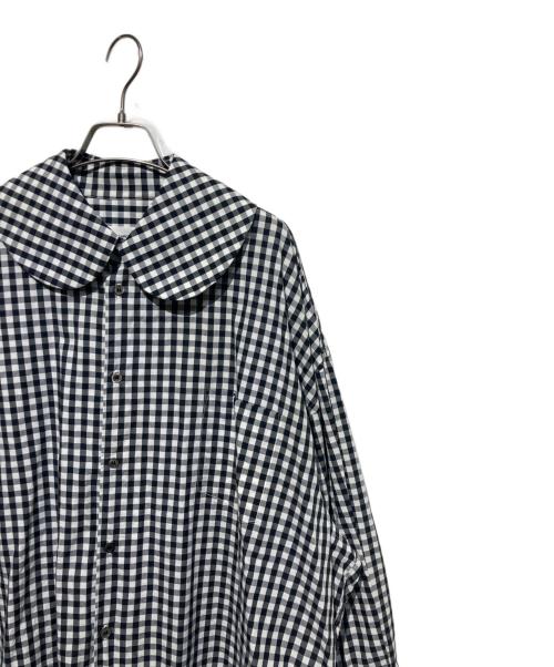 COMME des GARCONS GIRL（コムデギャルソンガール）COMME des GARCONS GIRL (コムデギャルソンガール) 丸襟チェックシャツ ホワイト×ブラック サイズ:Sの古着・服飾アイテム