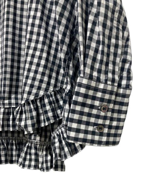 COMME des GARCONS GIRL（コムデギャルソンガール）COMME des GARCONS GIRL (コムデギャルソンガール) 丸襟チェックシャツ ホワイト×ブラック サイズ:Sの古着・服飾アイテム