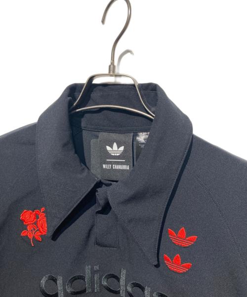 adidas（アディダス）adidas (アディダス) WILLY CHAVARRIA (ウィリーチャバリア) ロゴ刺繍ポロシャツ ブラック サイズ:Mの古着・服飾アイテム