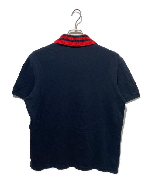 GUCCI（グッチ）GUCCI (グッチ) フロント刺繍ポロシャツ ネイビー サイズ:XLの古着・服飾アイテム