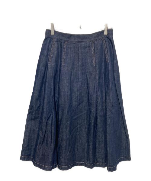 MACKINTOSH PHILOSOPHY（マッキントッシュ フィロソフィー）MACKINTOSH PHILOSOPHY (マッキントッシュ フィロソフィー) コットンリネンデニムタックプリーツスカート インディゴ サイズ:40の古着・服飾アイテム