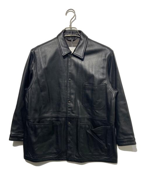 UNITED ARROWS（ユナイテッドアローズ）UNITED ARROWS (ユナイテッドアローズ) シープレザーカバーオール ブラック サイズ:Sの古着・服飾アイテム