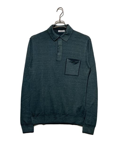 BOGLIOLI（ボリオリ）BOGLIOLI (ボリオリ) 長袖ニットポロシャツ グリーン サイズ:Mの古着・服飾アイテム