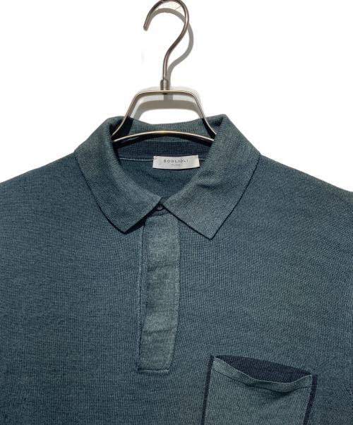 BOGLIOLI（ボリオリ）BOGLIOLI (ボリオリ) 長袖ニットポロシャツ グリーン サイズ:Mの古着・服飾アイテム