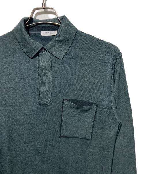 BOGLIOLI（ボリオリ）BOGLIOLI (ボリオリ) 長袖ニットポロシャツ グリーン サイズ:Mの古着・服飾アイテム