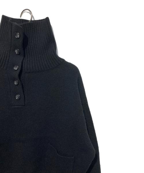 Knuth Marf（クヌースマーフ）knuth marf (クヌースマーフ) ボタン ハイネック ニット ブラック サイズ:Fの古着・服飾アイテム