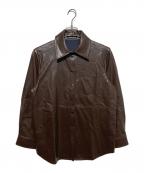 MAISON SPECIALメゾンスペシャル）の古着「Vegan Leather Tie Shirt」｜ブラウン