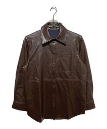 MAISON SPECIAL（メゾンスペシャル）の古着「Vegan Leather Tie Shirt」｜ブラウン