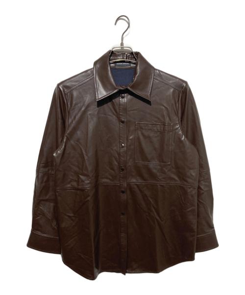 MAISON SPECIAL（メゾンスペシャル）MAISON SPECIAL (メゾンスペシャル) Vegan Leather Tie Shirt ブラウン サイズ:Freeの古着・服飾アイテム