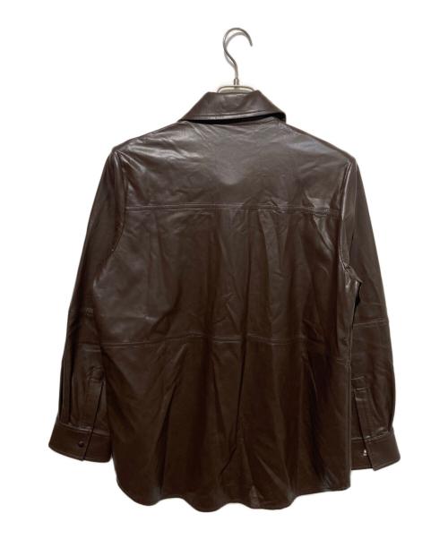 MAISON SPECIAL（メゾンスペシャル）MAISON SPECIAL (メゾンスペシャル) Vegan Leather Tie Shirt ブラウン サイズ:Freeの古着・服飾アイテム