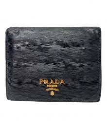 PRADA（プラダ）の古着「2つ折り財布」｜ブラック