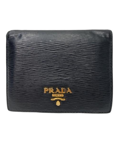 PRADA（プラダ）PRADA (プラダ) 2つ折り財布 ブラックの古着・服飾アイテム