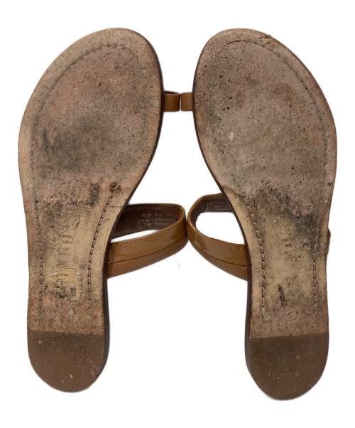TORY BURCH（トリーバーチ）TORY BURCH (トリーバーチ) ロゴ金具レザーサンダル ブラウン サイズ:6Mの古着・服飾アイテム