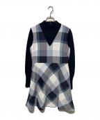 BLUE LABEL CRESTBRIDGEブルーレーベルクレストブリッジ）の古着「切替ワンピース」｜ネイビー