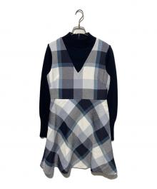 BLUE LABEL CRESTBRIDGE（ブルーレーベルクレストブリッジ）の古着「切替ワンピース」｜ネイビー