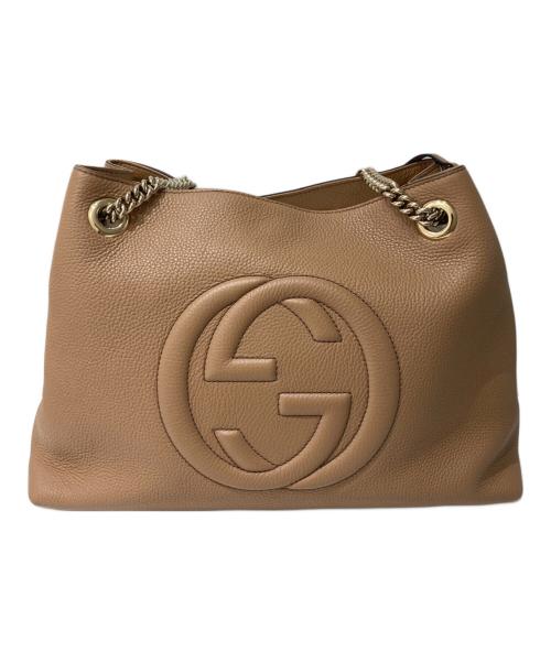 GUCCI（グッチ）GUCCI (グッチ) ソーホー インターロッキングG  トートバッグ ベージュの古着・服飾アイテム