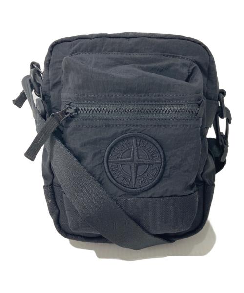 STONE ISLAND（ストーンアイランド）STONE ISLAND (ストーンアイランド) ナイロンショルダーバッグ ブラックの古着・服飾アイテム