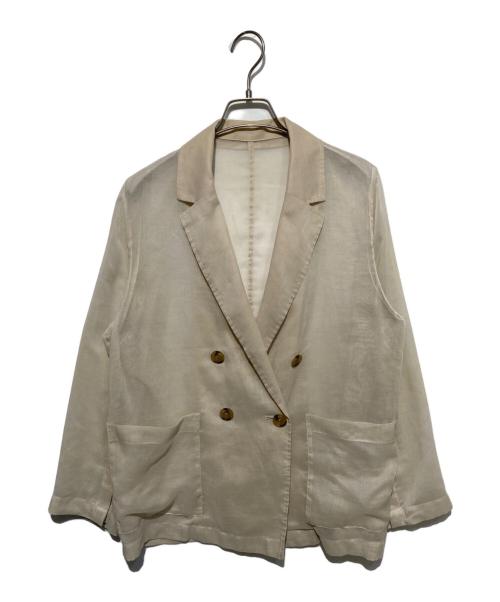 Noble（ノーブル）Noble (ノーブル) スリットスリーブシアージャケット ベージュ サイズ:36の古着・服飾アイテム