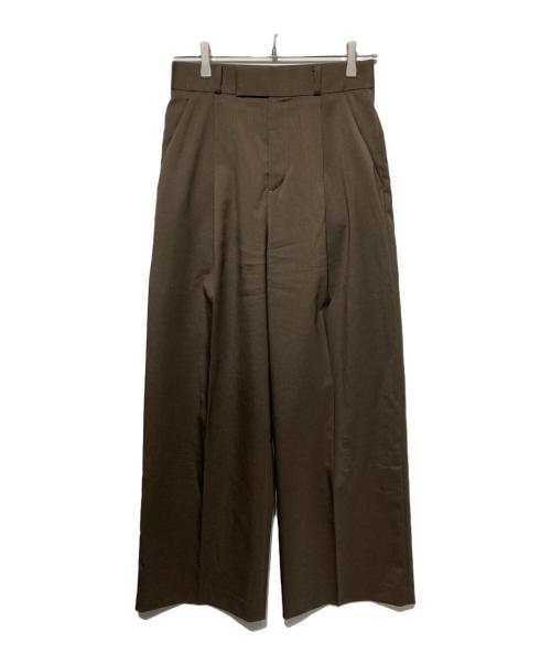 Noble（ノーブル）Noble (ノーブル) L'AUBE BLANC (ローブ ブラン) エステルツイルストレッチスラックスパンツ ブラウン サイズ:38の古着・服飾アイテム