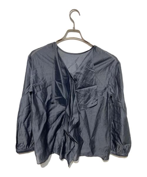 Noble（ノーブル）Noble (ノーブル) エアリーシアーフリルブラウス グレー サイズ:Freeの古着・服飾アイテム