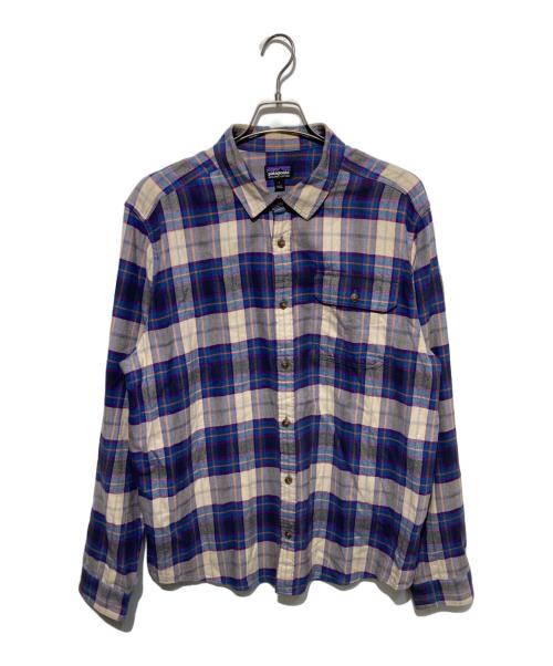 Patagonia（パタゴニア）Patagonia (パタゴニア) ネルシャツ ベージュ×パープル サイズ:Ｌの古着・服飾アイテム