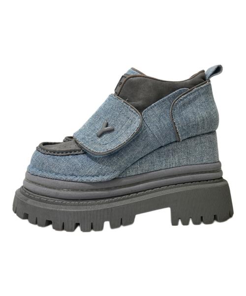 YELLO（イエロ）YELLO (イエロ) PATCH SHORT BOOTS インディゴ サイズ:XLの古着・服飾アイテム