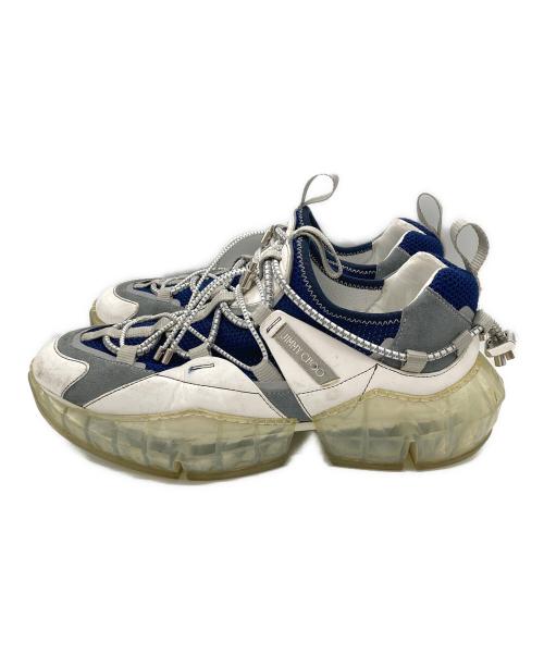 JIMMY CHOO（ジミーチュウ）JIMMY CHOO (ジミーチュウ) ダイヤモンドトレイルスニーカー ホワイト×ネイビー サイズ:43の古着・服飾アイテム
