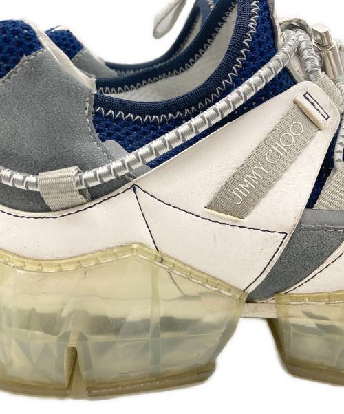JIMMY CHOO（ジミーチュウ）JIMMY CHOO (ジミーチュウ) ダイヤモンドトレイルスニーカー ホワイト×ネイビー サイズ:43の古着・服飾アイテム