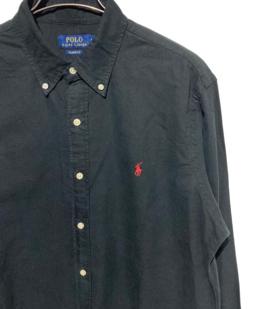 POLO RALPH LAUREN（ポロ・ラルフローレン）POLO RALPH LAUREN (ポロ・ラルフローレン) ホース刺繍 ボタンダウンシャツ ブラック サイズ:Lの古着・服飾アイテム