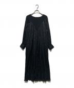 sara mallikaサラマリカ）の古着「Lurex Crape Long Sleeve Dress」｜ブラック