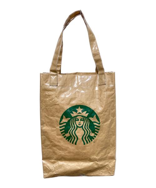 STARBUCKS STAND by BEAMS（スターバックス スタンド バイ ビームス）STARBUCKS STAND by BEAMS (スターバックス スタンド バイ ビームス) LOGO PVC ショッパートート ベージュの古着・服飾アイテム