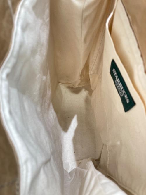 STARBUCKS STAND by BEAMS（スターバックス スタンド バイ ビームス）STARBUCKS STAND by BEAMS (スターバックス スタンド バイ ビームス) LOGO PVC ショッパートート ベージュの古着・服飾アイテム