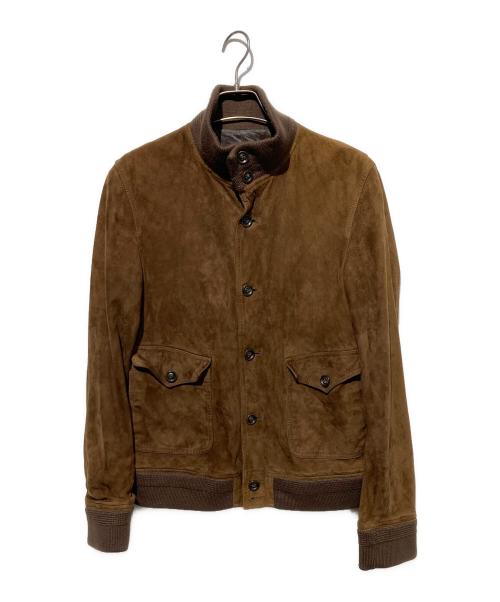 BARNEYS NEWYORK（バーニーズ・ニューヨーク）BARNEYS NEWYORK (バーニーズ・ニューヨーク) スウェードバルスタージャケット ブラウン サイズ:46の古着・服飾アイテム