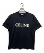 CELINEセリーヌ）の古着「スタッズロゴTシャツ」｜ブラック