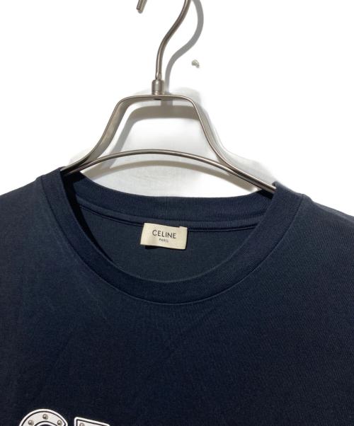 CELINE（セリーヌ）CELINE (セリーヌ) スタッズロゴTシャツ ブラック サイズ:Sの古着・服飾アイテム