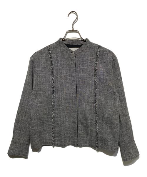icB（アイシービー）icB (アイシービー) ライトスラブツイード シャツジャケット グレー サイズ:4の古着・服飾アイテム