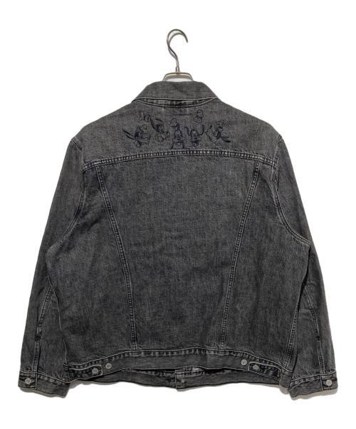 LEVI'S PReMIUM（リーバイス プレミアム）LEVI'S PReMIUM (リーバイス プレミアム) Disney (ディズニー) 刺繍デニムジャケット ブラック サイズ:XLの古着・服飾アイテム