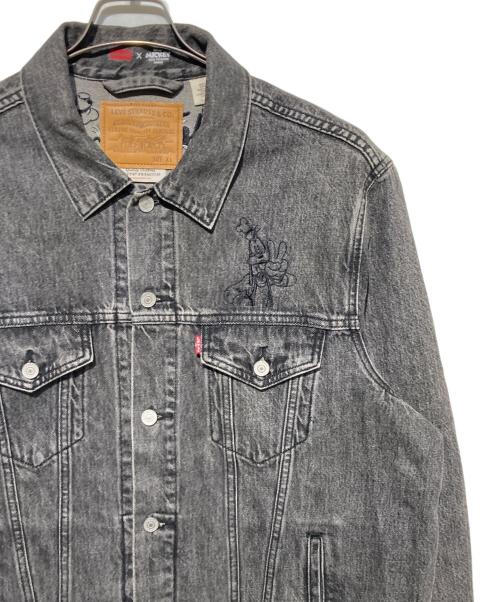 LEVI'S PReMIUM（リーバイス プレミアム）LEVI'S PReMIUM (リーバイス プレミアム) Disney (ディズニー) 刺繍デニムジャケット ブラック サイズ:XLの古着・服飾アイテム