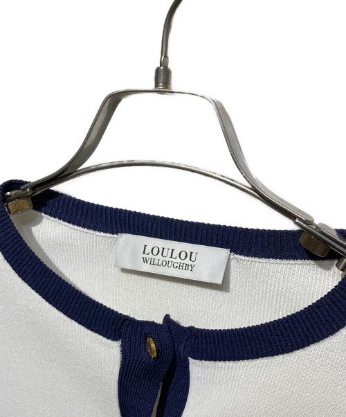 Loulou Willoughby（ルルウィルビー）Loulou Willoughby (ルルウィルビー) 金釦バイカラーカーディガン ホワイト サイズ:2の古着・服飾アイテム
