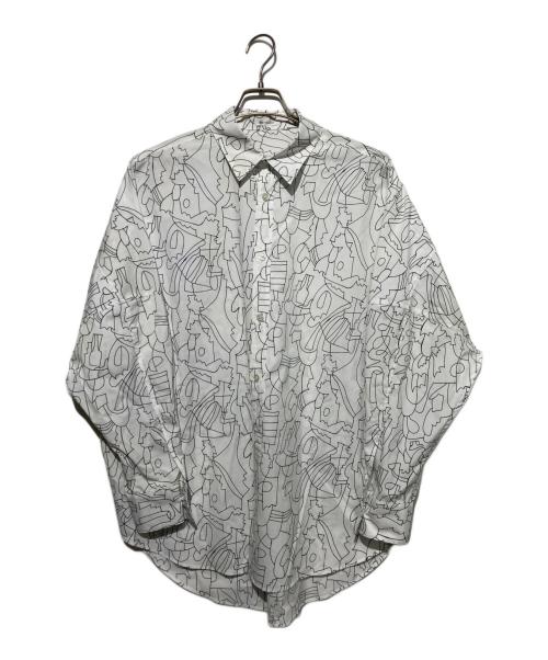 HERALBONY（ヘラルボニー）HERALBONY (ヘラルボニー) ドルマンスリーブシャツ「夏の魔物」 ホワイト サイズ:Lの古着・服飾アイテム