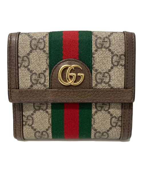 GUCCI（グッチ）GUCCI (グッチ) オフィディア スモールウォレット ブラウンの古着・服飾アイテム