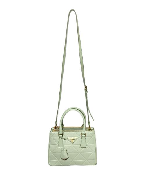 PRADA（プラダ）PRADA (プラダ) ガレリア 2WAYショルダーバッグ グリーンの古着・服飾アイテム