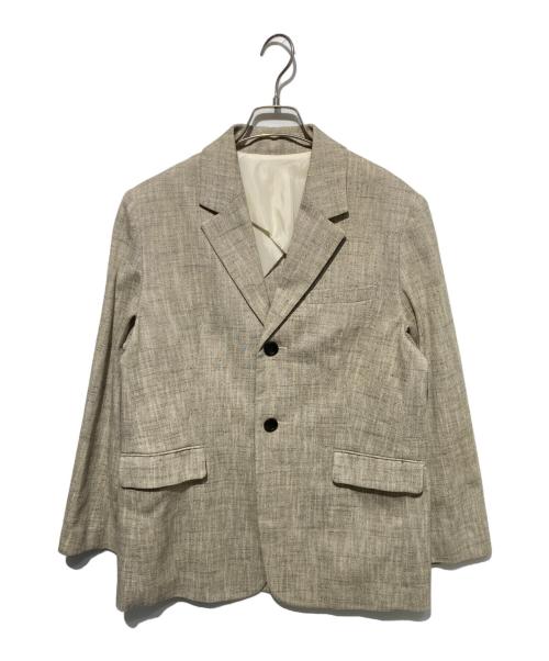 EMOELLE（エモエレ）EMOELLE (エモエレ) シルクネップシングルジャケット ベージュ サイズ:36の古着・服飾アイテム