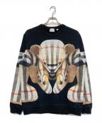 BURBERRYバーバリー）の古着「トーマスベア プリント クルーネック スウェット」｜ブラック