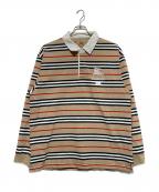 BURBERRY×SUPREMEバーバリー×シュプリーム）の古着「ラガーシャツ」｜ホワイト×ブラウン