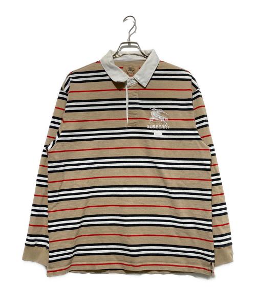 BURBERRY（バーバリー）BURBERRY (バーバリー) SUPREME (シュプリーム) ラガーシャツ ホワイト×ブラウン サイズ:Lの古着・服飾アイテム