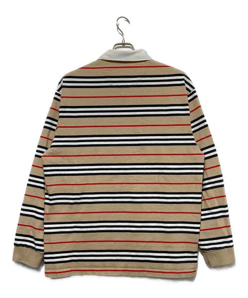 BURBERRY（バーバリー）BURBERRY (バーバリー) SUPREME (シュプリーム) ラガーシャツ ホワイト×ブラウン サイズ:Lの古着・服飾アイテム